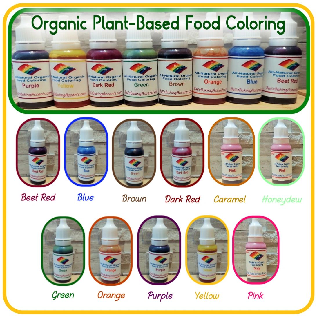 Organic PlantBased Food Coloring 11 Colors